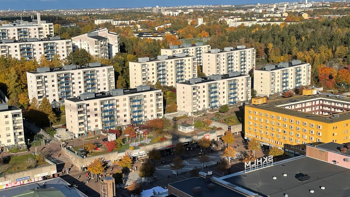 Utsikt över Skärholmen centrum